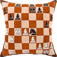 Набір для вишивання декоративної подушки Чарівниця Шахова партія 40×40 см V-66 EC, код: 7243021