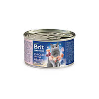 Влажный корм для кошек Brit Premium by Nature Chicken with Hearts с курицей и сердцем 200 г ( IX, код: 7591146