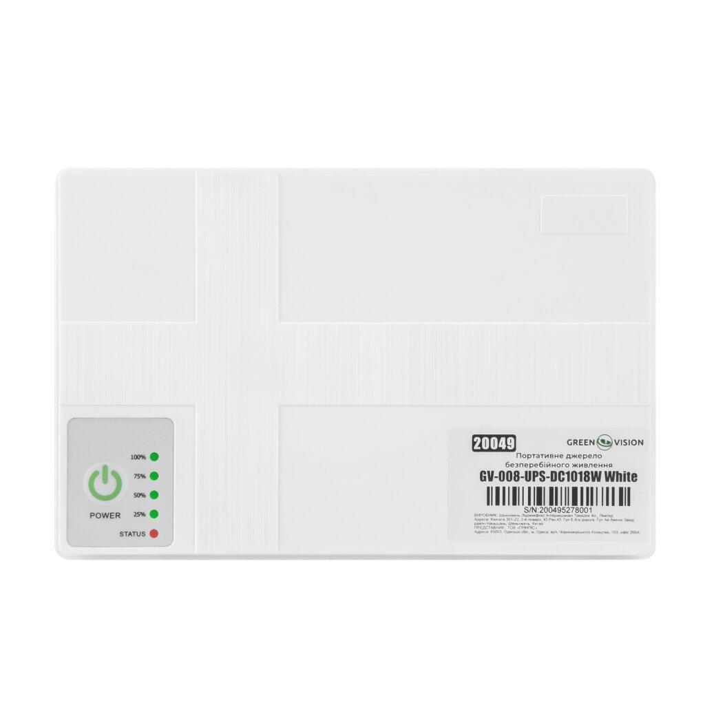 Портативне ДБЖ GreenVision GV-008-UPS-DC1018W White (для роутера)