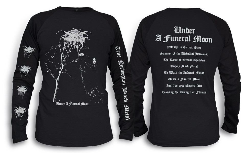 Футболка реглан з довгим рукавом DARKTHRONE Under A Funeral Moon чорний