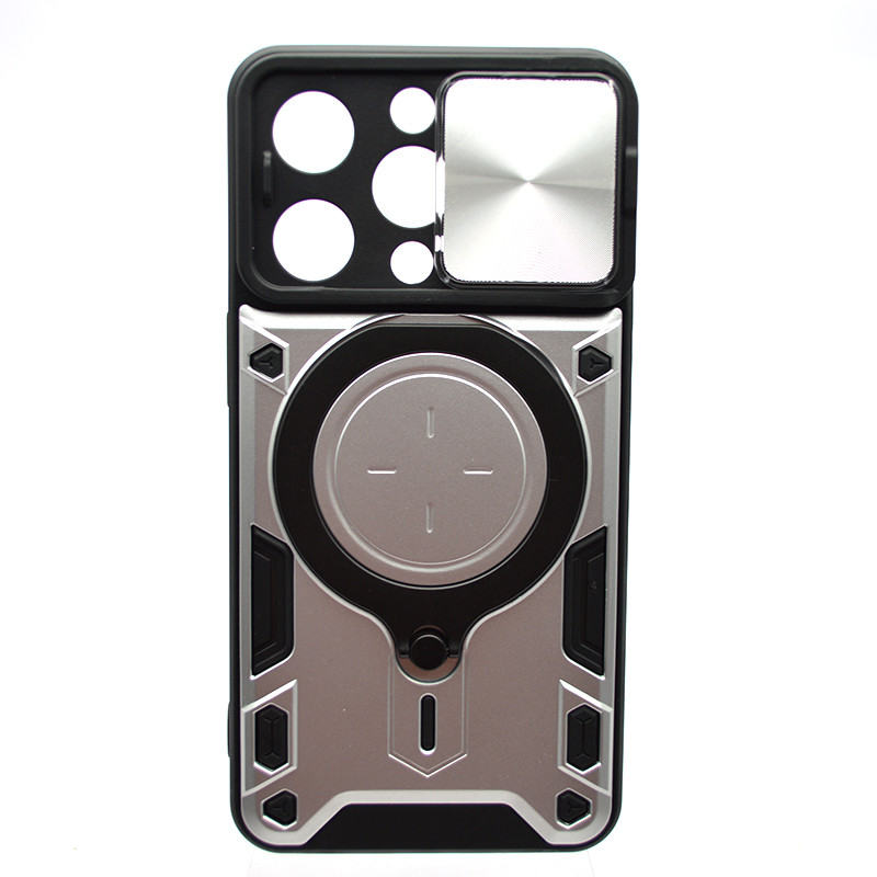 Протиударний чохол Armor Case Stand Case для iPhone 14 Pro Silver, фото 1