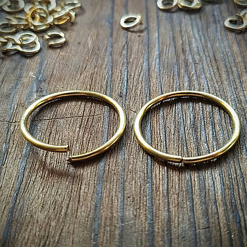 Латунні з'єднувальні кільця з дроту 1.5 мм, кільце 14 мм