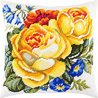 Набір для вишивання декоративної подушки Чарівниця Улюблені троянди 40×40 см V-139 DT, код: 7243093