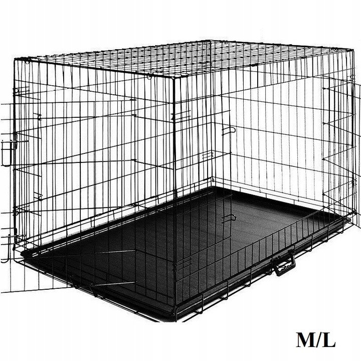 Металева клітка переноска для собак ART-2028 (76 x 47 x 53 cm) М/L