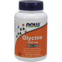 Гліцин NOW Foods Glycine 1000 mg 100 Veg Caps SM, код: 7518381