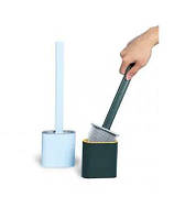 Туалетний йоржик силіконовий зі щіткою, що гнуться, 10 х 4,5 х 36 см (колір уточнюйте)