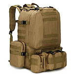 Тактичний похідний рюкзак Solve на 56 л D3-GGL-402 Койот.solve, фото 4