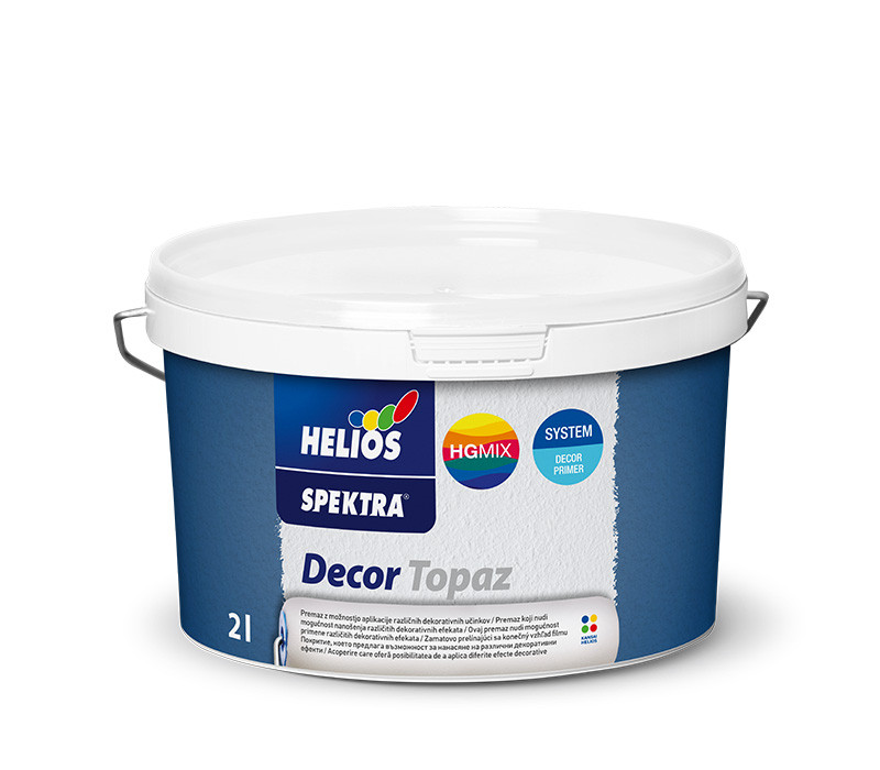 Декоративна фарба-штукатурка з металізованим ефектом HELIOS SPEKTRA Decor Topaz, срібло (silver), 2л