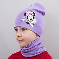 Детская шапка с хомутом КАНТА Minnie размер 52-56 сиреневый (OC-842) DS, код: 6484723