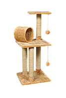 Когтеточка(дряпка) Мур-Мяу Троя в джутовой веревке Бежевая UM, код: 5866242