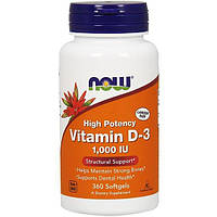 Витамин D NOW Foods Vitamin D-3 1,000 IU 360 Softgels SP, код: 7518638