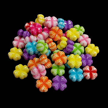 Пластикові намистини 11х11 мм "Клевер", +-40 шт.