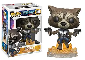 Фігурка Funko Pop Фанко Поп Рокет з пістолетами Guardians of the Galaxy Вартові Галактики 10см №201