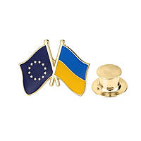 Значок BROCHE Флаг ЕС-Украина разноцветный BRGV112768 EC, код: 7561317