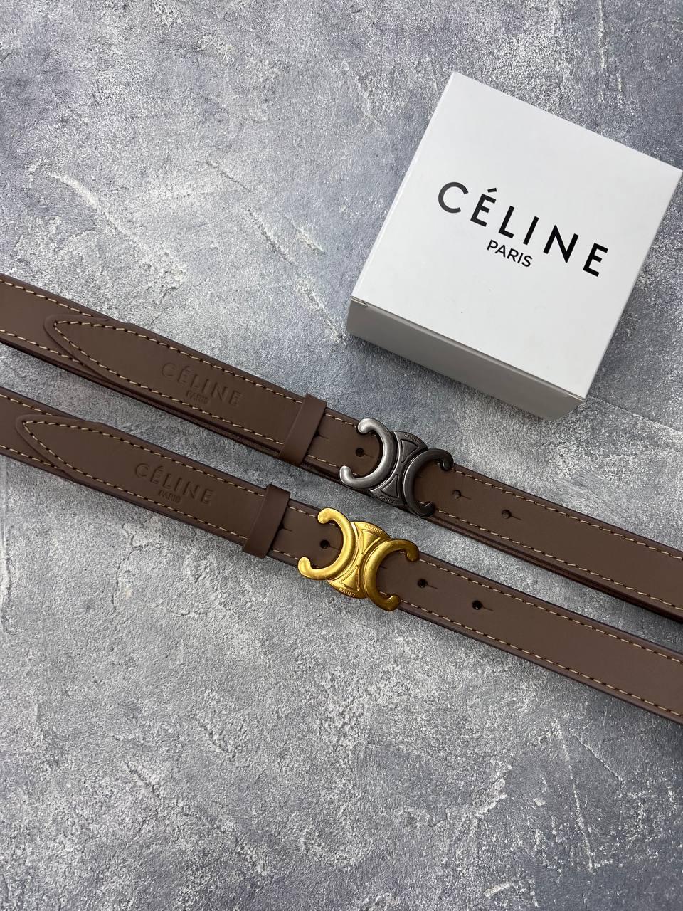 Жіночі брендові ремені CELINE з натуральної шкіри ширина 3см, Мокко