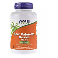 Экстракты ягод сереноа NOW Foods Saw Palmetto Berries 550 mg 100 Veg Caps NF4747 OM, код: 7518552