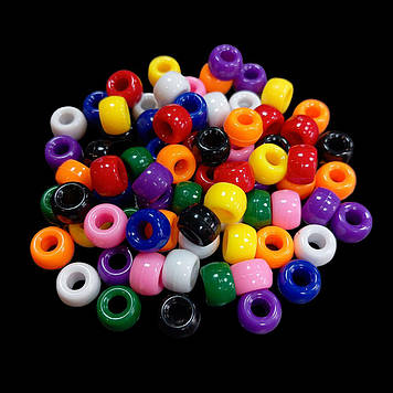 Пластикові намистини "Бочонки" 6х9 мм, 20 г