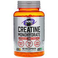 Креатин моногідрат NOW Foods Creatine Monohydrate 750 mg 120 Veg Caps AO, код: 7611062