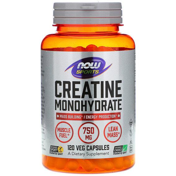 Креатин моногидрат NOW Foods Creatine Monohydrate 750 mg 120 Veg Caps AO, код: 7611062 - фото 1 - id-p1952498216