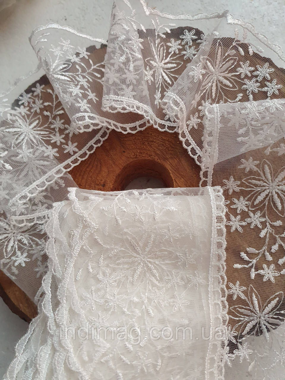 Ажурне мереживо на сітці квіти, фото 1