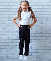 Черные детские штаны в полоску, трикотажные брюки для детей