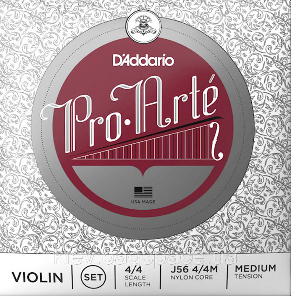 Струни для скрипки D'Addario J56 4 4M Pro-Arte Violin Strings Medium Tension KB, код: 6557019