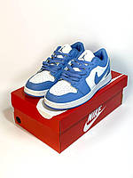 Кроссовки женские Nike Air Jordan низкие осенние, найк аир джордан синие, кроссовки найк эир джордан кожаные