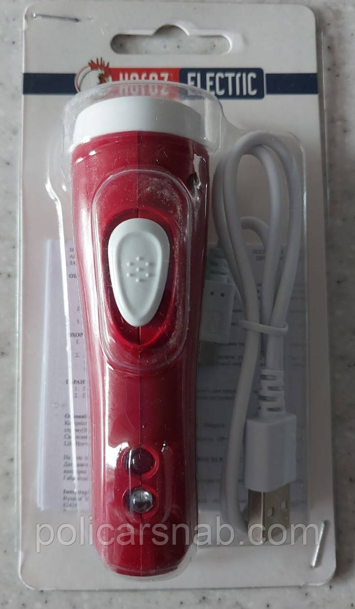 Ліхтарик ручний акумуляторний світлодіодний KLOSE 1W HOROZ ELECTRIC заряд USB