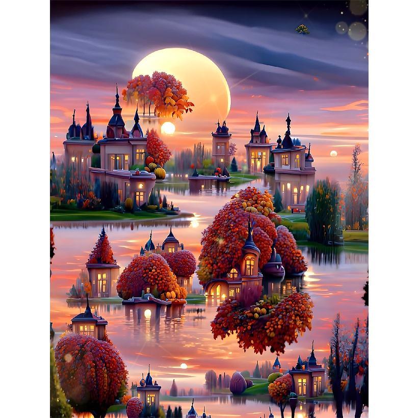 Картина за номерами 40x50 см DIY Захід у казковому місті (FRA 73584), фото 1