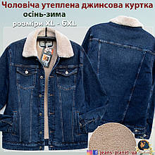 Куртка чоловіча джинсова утеплена синього кольору бренд Pagalee