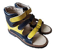 Ортопедические сандалии с супинатором Foot Care FC-113 размер 22 желто-синие EJ, код: 7811408