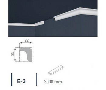 Плінтус стельовий екструдований 2м LUX Е- 3