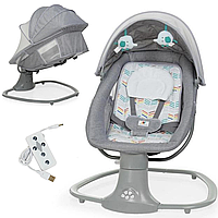 Укачивающий центр электронный шезлонг для новорожденных Mastela 8104 серый