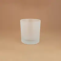Стакан для свечи стеклянный матовый, контейнер для изготовления свечей покрытый матовой краской Белый