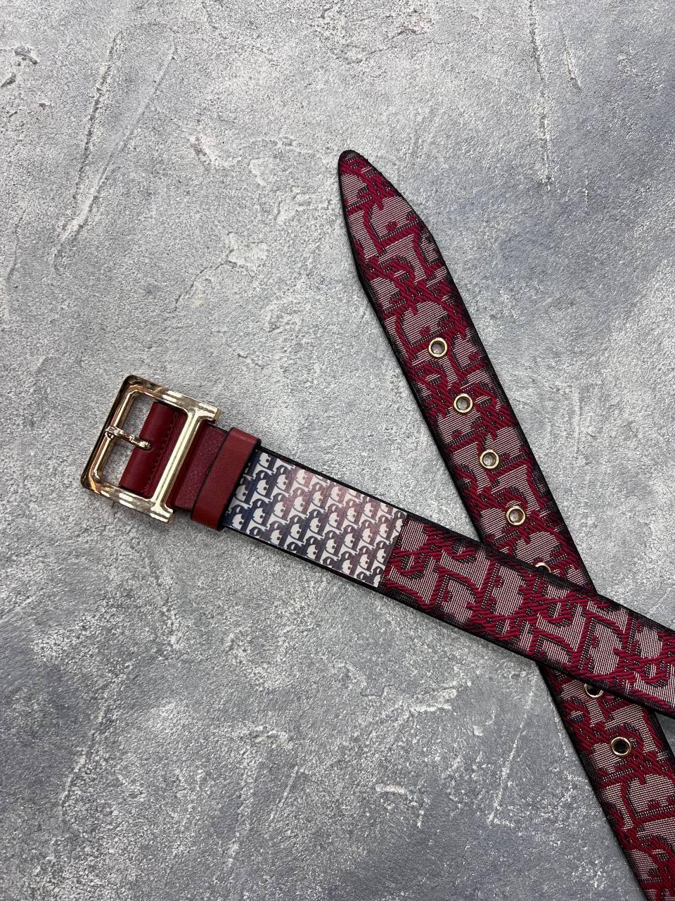 Жіночі брендові ремені Dior з натуральної шкіри ширина 4см, Бордо, фото 1