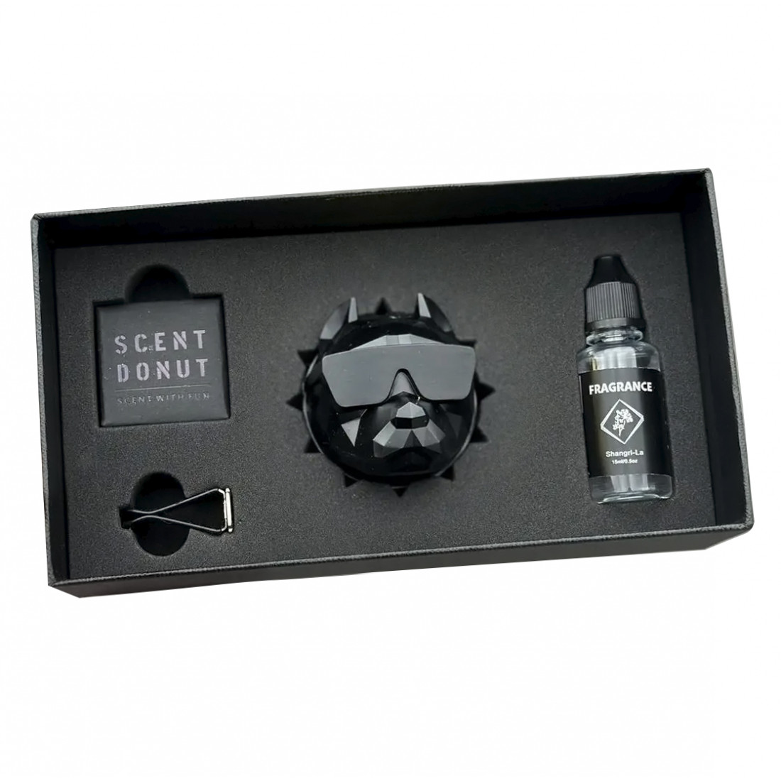 Ароматизатор повітря в машину на обдування Пітбуль чорний матовий, фото 1