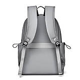 Рюкзак текстильний водовідштовхуючий місткий унісекс сірий, фото 4
