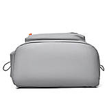 Рюкзак текстильний водовідштовхуючий місткий унісекс сірий, фото 5