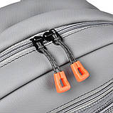 Рюкзак текстильний водовідштовхуючий місткий унісекс сірий, фото 7