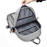 Рюкзак текстильний водовідштовхуючий місткий унісекс сірий, фото 6