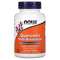 Натуральная добавка для иммунитета NOW Foods Quercetin with Bromelain 120 Veg Caps GL, код: 7518543