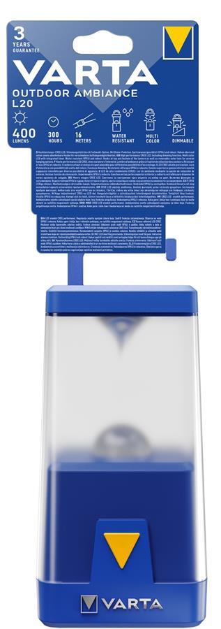 VARTA Ліхтар кемпінговий Ambiance L20, IP54, до 400 люмен, до 300 годин роботи, 6хАА