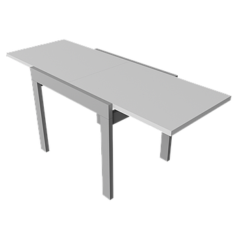 Стіл обідній розсувний Неман КОРС mini Білий/Білий Білий/Сірий