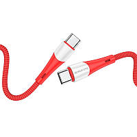 Кабель для зарядки Borofone BX60 Superior Type-C на Type-C 60W 20V 3A USB-C 3A 1 m Red KB, код: 7829003