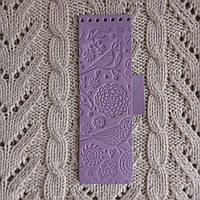 Клапан для сумки вузький. "Птички". Бузок П2