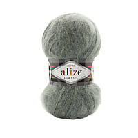 Alize MOHAIR CLASSIC NEW (Мохер Класік) № 180 сірий (Пряжа мохер, нитки для в'язання)