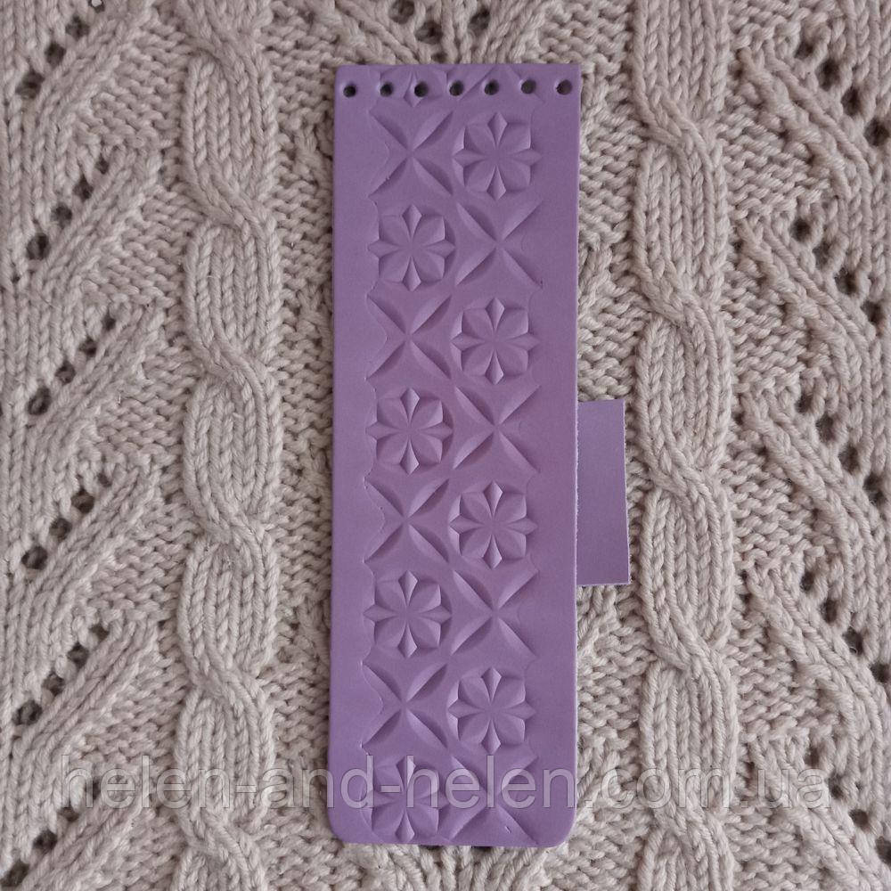 Клапан для сумки вузький. "Орнамент". Бузок П2, фото 1