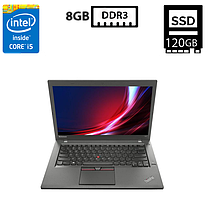 Ноутбук Lenovo ThinkPad T450/14"TN(1366x768)/Intel Core i5-5200U 2.20GHz/8GB DDR3/SSD 120GB/Intel HD Graphics