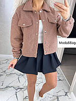 Женская молодёжная стильная модная куртка бомбер цвет коричневый (шоколад) оверсайз р.46