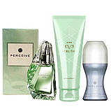 Подарунковий парфумерний набір Avon Perceive Dew для жінок 3 в 1, фото 2